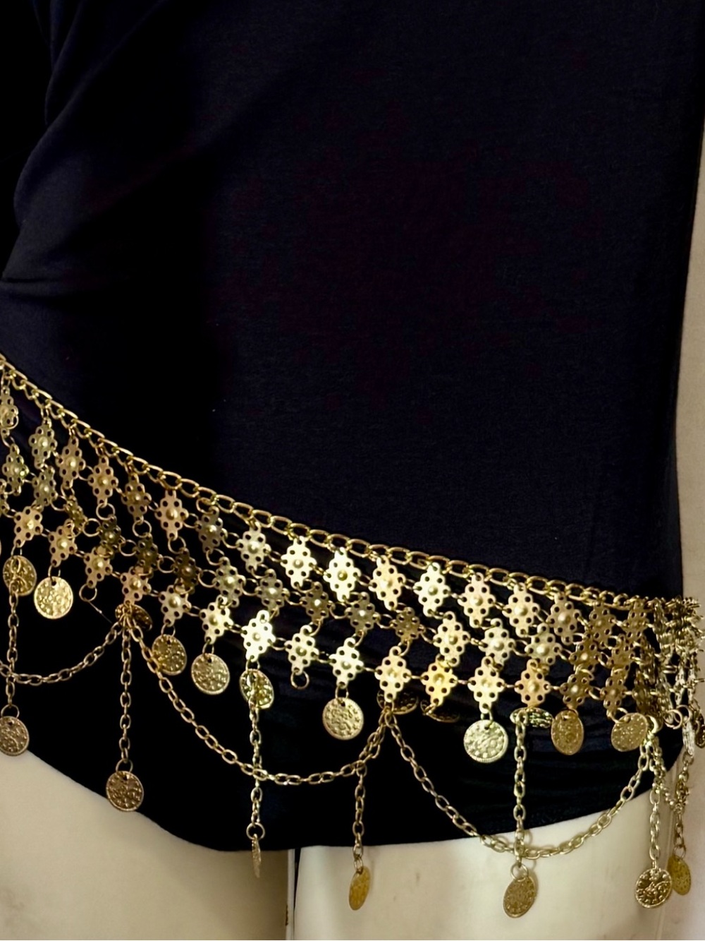 La Boheme Gold Coin Chain Festival Boho Hip Belt